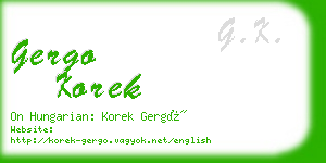 gergo korek business card